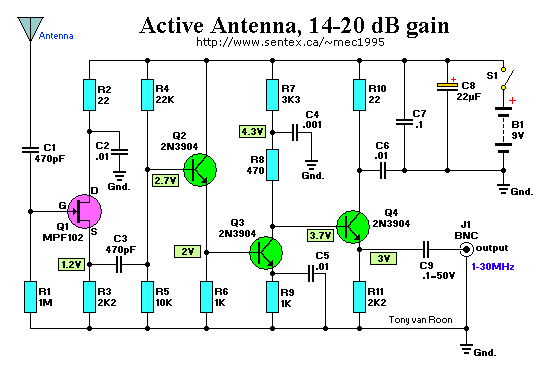 Active Antenna Schematic Diagram (C)