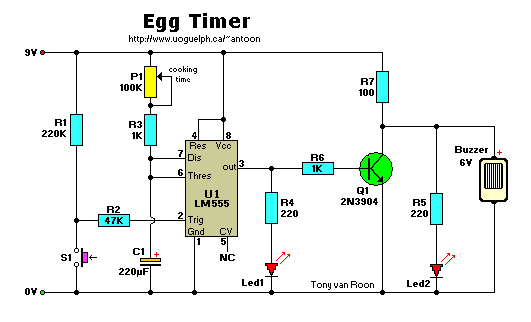 Eggtimer Schematic Diagram