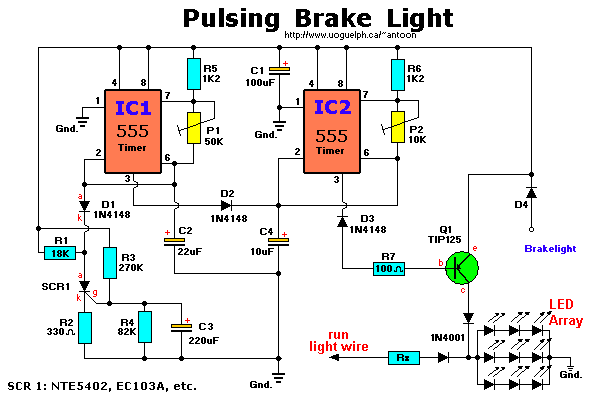 Pulsing 3rd Brake Light using leds