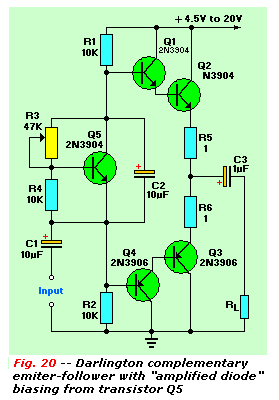 Darlington emitter-follower with amplified diode