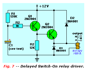 Delayed Switch-on relay driver