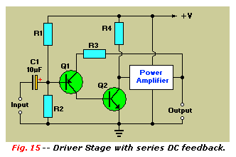 Driver stage with series DC feedback.