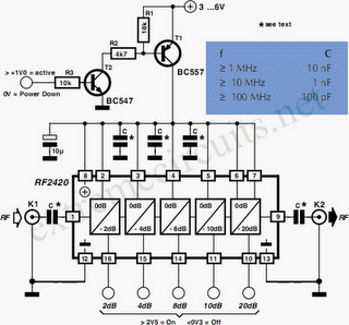 0-44dB RF Attenuator circuit diagram