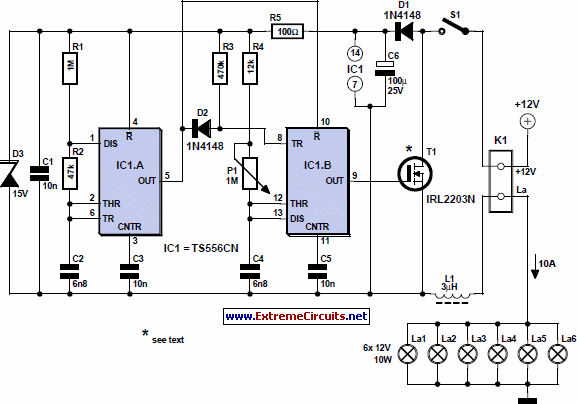 12 volt dimmer circuit schematic