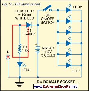 solar panel based LED lamp circuit schematic