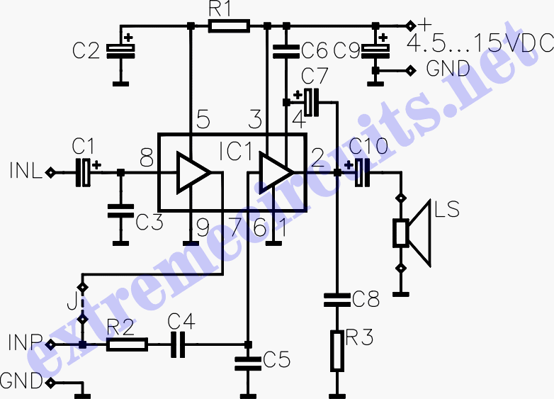 Super Simple 3 Watt Audio Power Amplifier Circuit Diagram