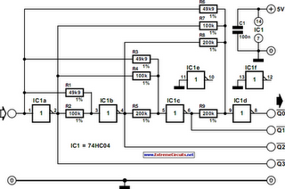 4-Bit Analogue to Digital Converter Circuit Diagram