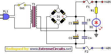 60 Watt Audio Power Amplifier Power Supply Schematic Circuit Diagram 