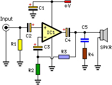  8 Watt Audio Power Amplifier Schematic Circuit Diagram 