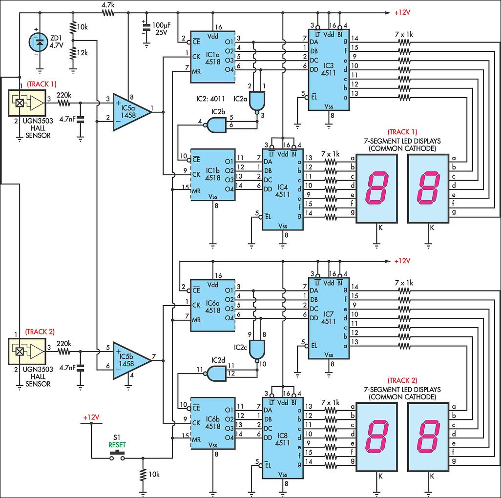 AFX Slot Car Lap Counter Circuit Diagram