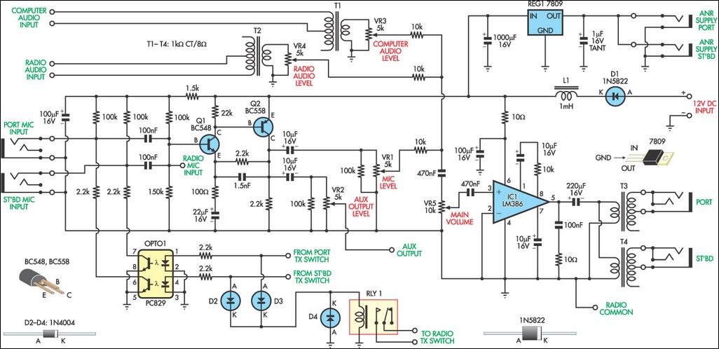 Aviation Intercom Circuit Diagram