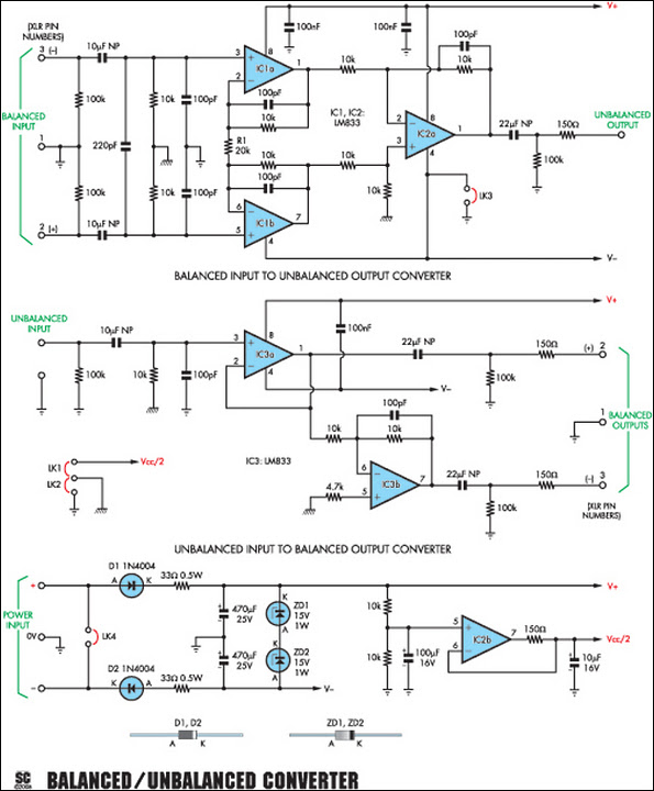 Balanced unbalanced converter circuit diagram