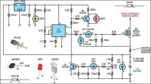 battery charger regulator circuit schematic