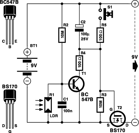 battery saver schematic circuit diagram