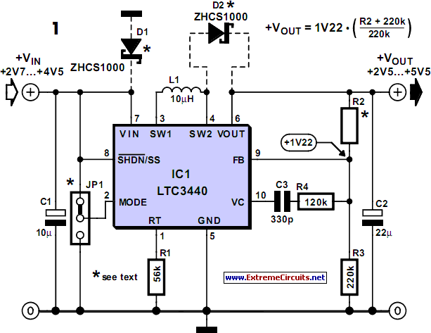 Buck-Boost Voltage Converter circuit schematic