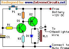  car headlights timer schematic circuit diagram 