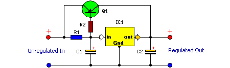 Ampere or Current Booster Circuit Circuit Diagram