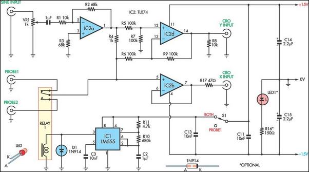 Curve Tracer Adaptor circuit schematic