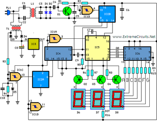  Digital remote thermometer receiver schematic circuit diagram 