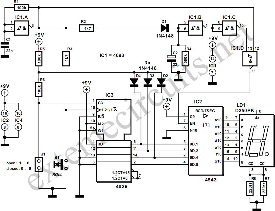 Electronic Die Circuit Diagram