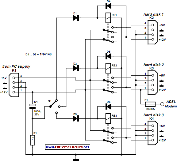 Hard Disk Switch circuit schematic