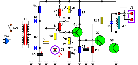 Heating System thermostat Schematic Circuit Diagram