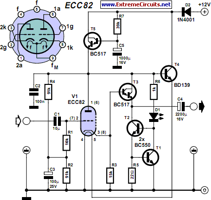 Hybrid Headphone Amplifier circuit schematic