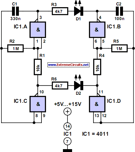 Irregular Flasher circuit schematic