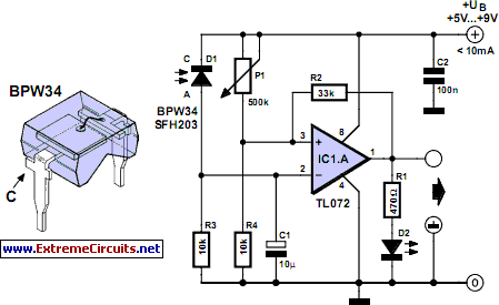 Laser Alarm circuit schematic