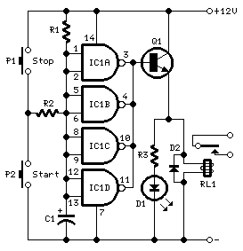 Long Delay Timer Circuit Schematic Diagram