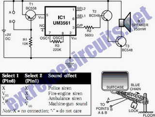 Luggage Security System Circuit Diagram