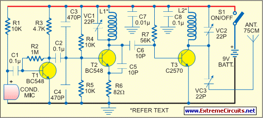 medium-power FM transmitter circuit schematic