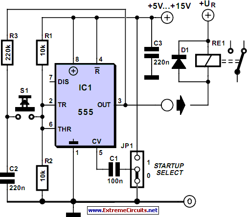 On-Off Button circuit schematic