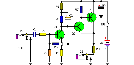 Portable Headphone Amplifier Circuit Circuit Diagram