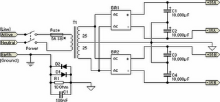 Dual Power Supply circuit diagram For Amplifiers