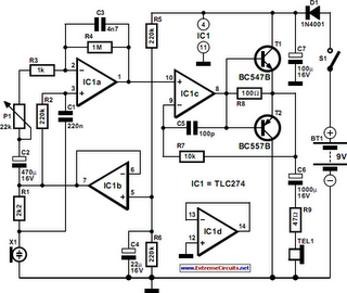 Pulse Rate Monitor Circuit Diagram