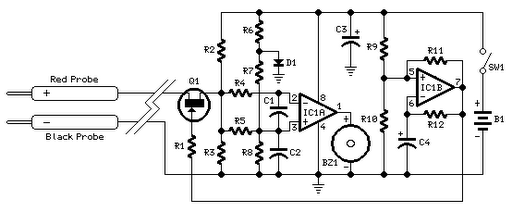 Quick On-Board Junction Tester Schematic Circuit Diagram