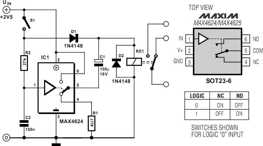 Reducing Relay Power Consumption Circuit Diagram