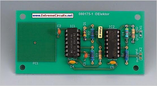 simple capacitive touch sensor circuit schematic