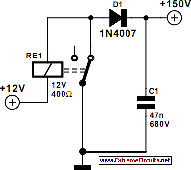 SMPSU with a Relay circuit schematic