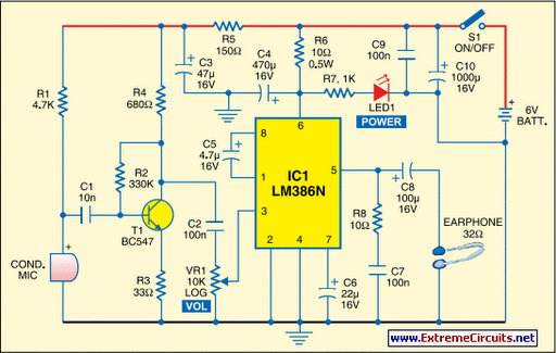 spy ear circuit schematic