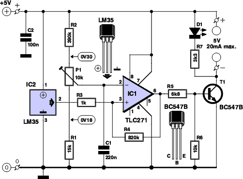 temperature-controlled switch circuit diagram