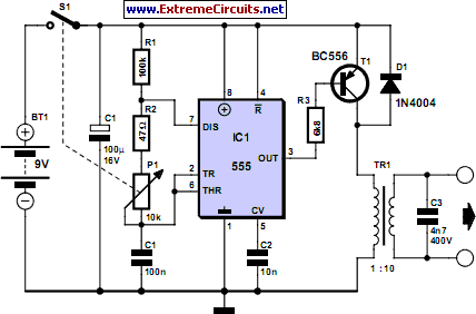 Transcutaneous Electrical Nerve Stimulator circuit schematic