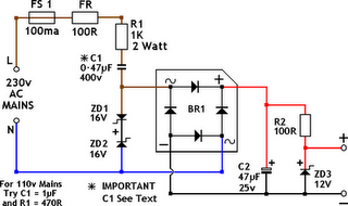 Transformerless Power Supply Circuit Diagram
