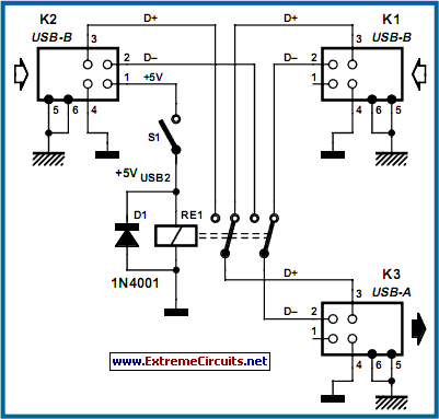 usb printers switch circuit schematic