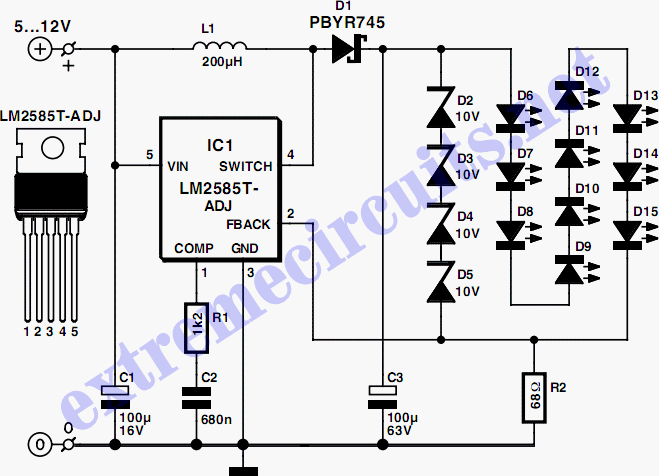 White LED Lamp Circuit Diagram