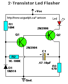 Two Transistor LED Flasher