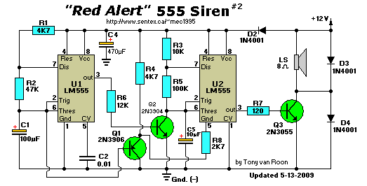 Red Alert Alarm, Schematic
