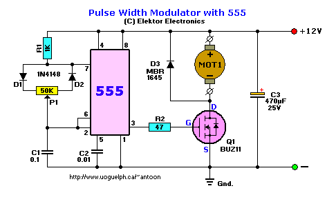 Pulse Width Modulator with 555