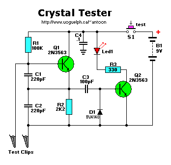 Crystal (xtal) Tester Schematic
